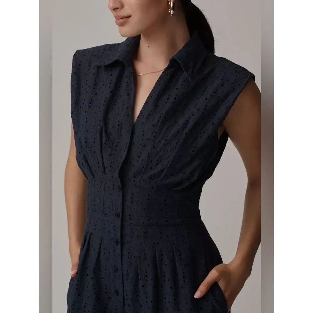New Anthropologie Exquise Fiona Eyelet Jumpsuit Size 2X
